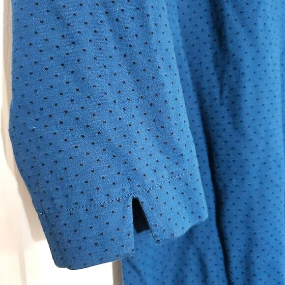 J. Jill Ponte Oxford Blue Black Polka Dot Ruffle Flounced Dress, Medium - Picture 4 of 8